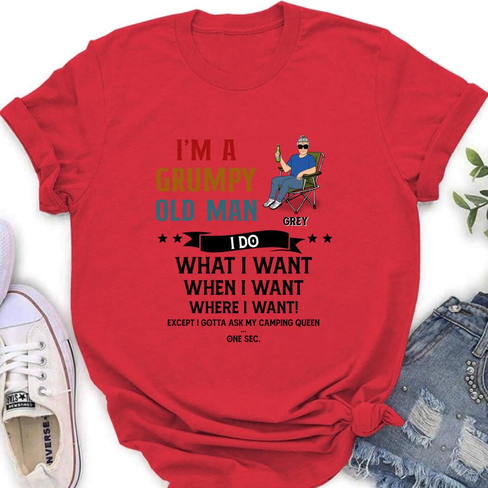 Personalized Grumpy Old Man Camping Shirt/Pullover Hoodie - Gift Idea For Camping Lover - I'm A Grumpy Old Man