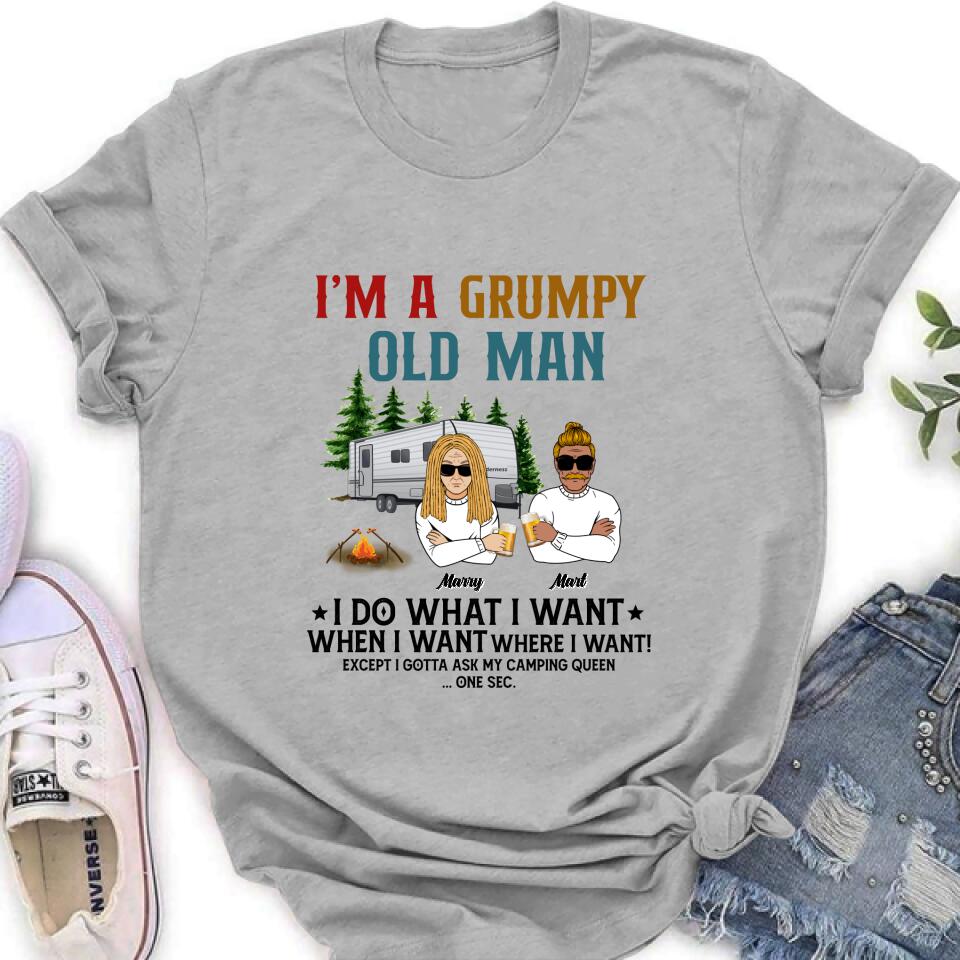 Personalized Grumpy Old Man Camping Shirt/ Pullover Hoodie - Gift Idea For Camping Lover - I'm A Grumpy Old Man