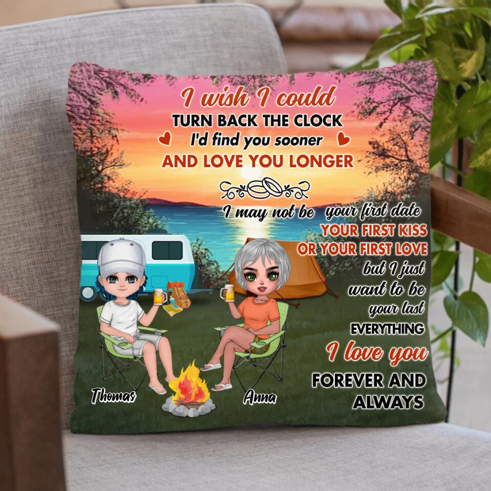 Personalized Couple Camping Fleece Blanket/Quilt/Pillow Cover - Gift Idea For Couple/Camping Lover - I Love You Forever And Always