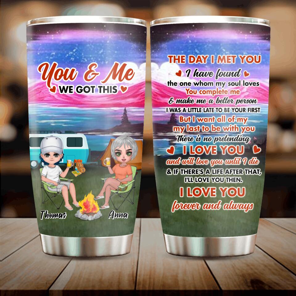 Personalized Couple Camping Tumbler - Gift Idea For Couple/Camping Lover - I Love You Forever And Always