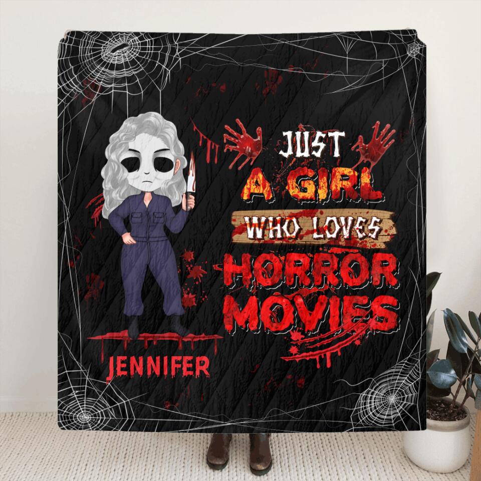 Personalized Watch Enough Murder Shows Fleece Throw Blanket/Quilt - Gift For Girls - Just A Girl Who Loves Horror Movies