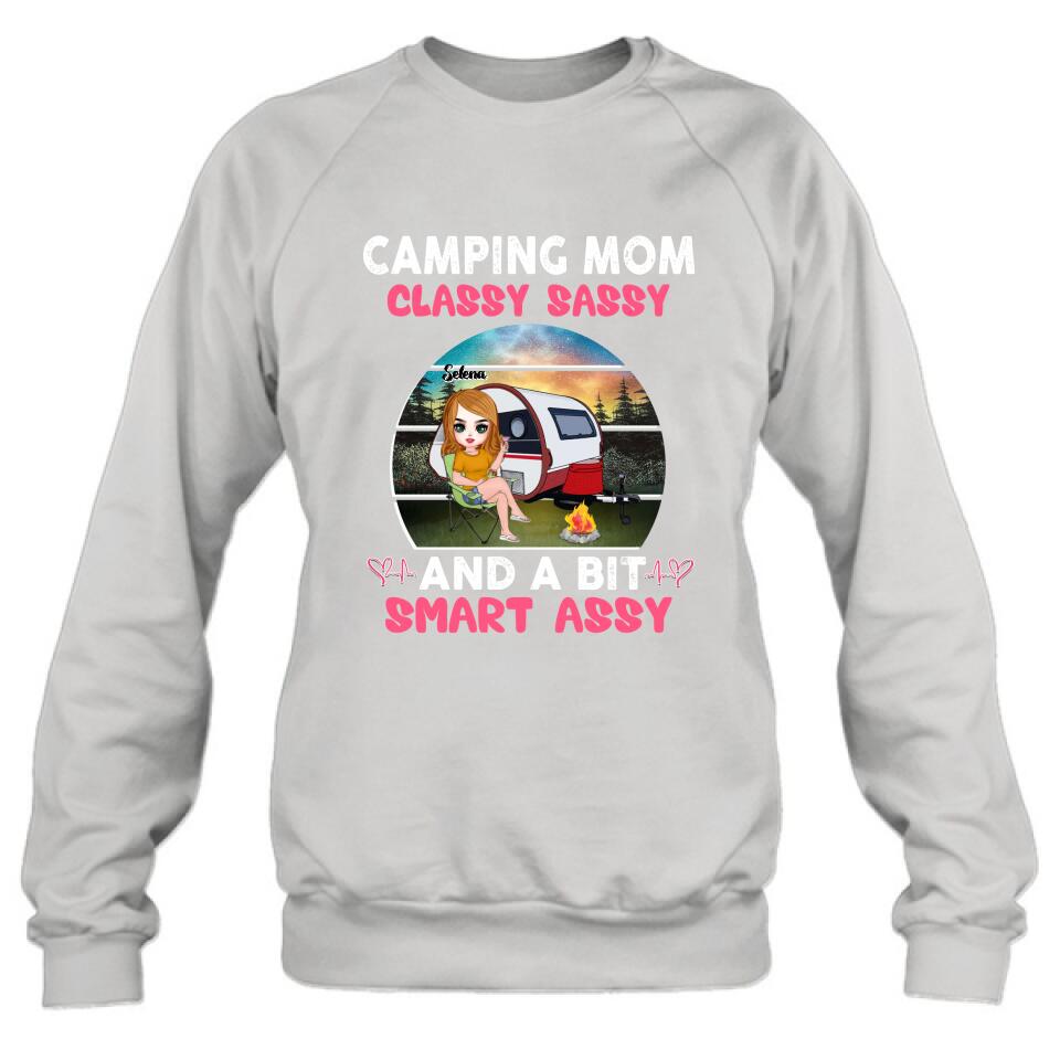 Personalized Camping Mom Shirt/Pullover Hoodie - Gift Idea For Camping Lover/Mother's Day - Camping Mom Classy Sassy And A Bit Smart Assy