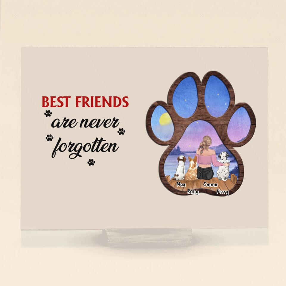 Personalized Pet Mom/Dad Horizontal Acrylic Plaque - Gift Idea For Pet Owner - Best Friends Are Never Forgotten