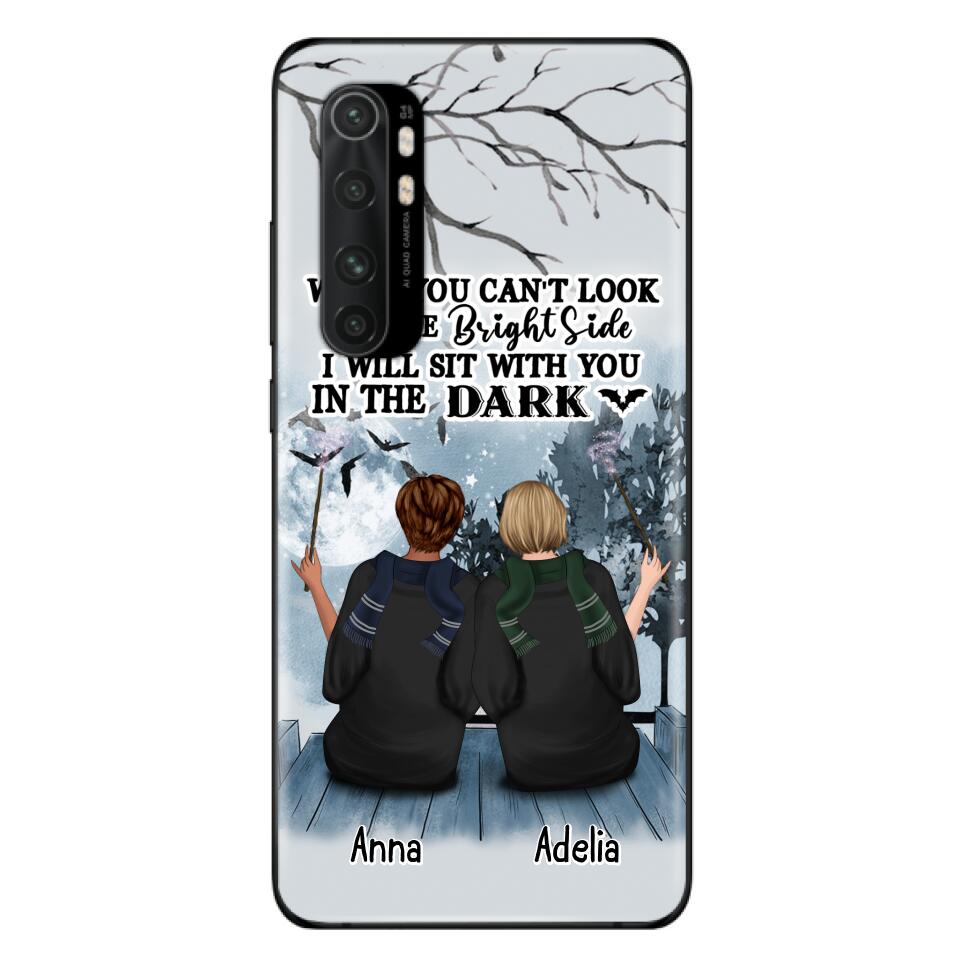 Custom Personalized Friends Witches Phone Case - Upto 4 Witches - Halloween Gift Idea For Friends/Sisters - When You Can't Look On The Bright Side I Will Sit With You In The Dark - Case for Xiaomi/Huawei/Oppo
