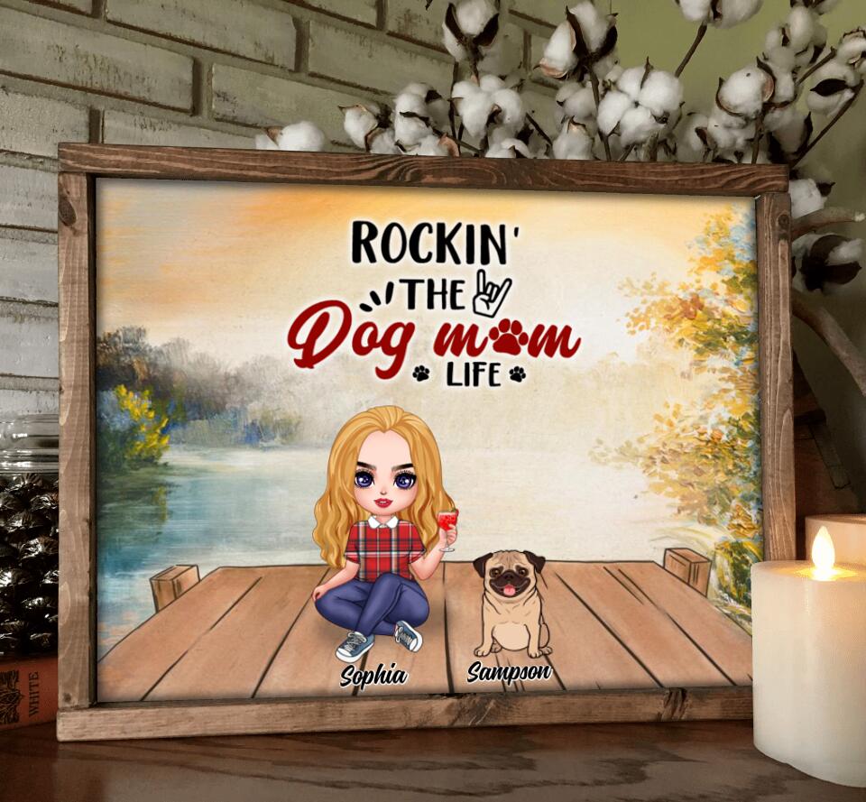 Personalized Dog Mom Poster - Woman/Couple With Up to 5 Dogs - Gift Idea For Couple/Dog Lovers - You Me And The Dogs