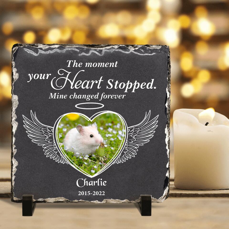 Personalized Memorial Mouse Square Lithograph - Gift Idea For Mouse Lovers - The Moment Your Heart Stopped Mine Changed Forever