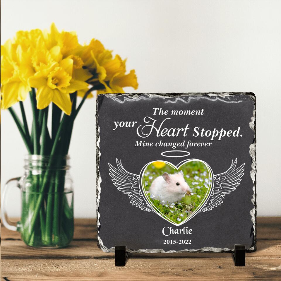 Personalized Memorial Mouse Square Lithograph - Gift Idea For Mouse Lovers - The Moment Your Heart Stopped Mine Changed Forever