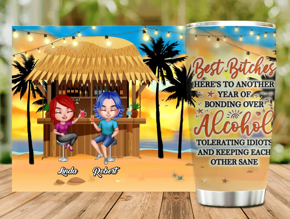 Personalized Friends Tumbler - Up to 4 People - Gift Idea For Friends - Friends And Alcohol