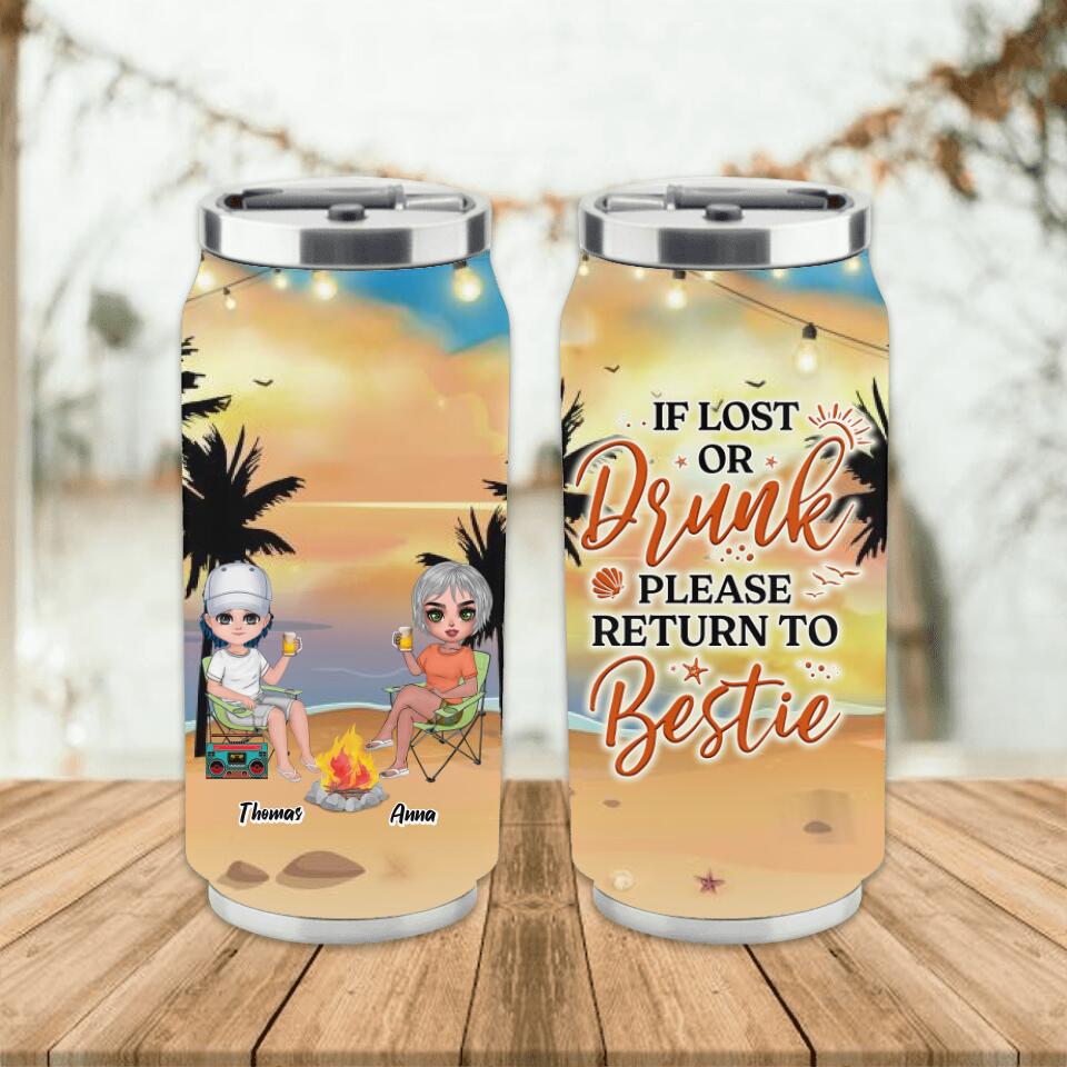 Personalized Best Friends Soda Tumbler - Up to 4 People - If Lost or Drunk Please Return To Bestie