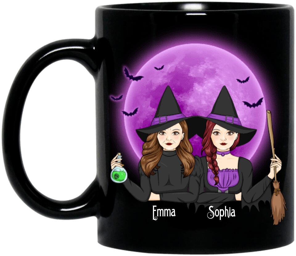 Personalized Mother & Daughter Witches Coffee Mug - Halloween Gift For Mother & Daughter - Witch By Natural Bitch By Choice