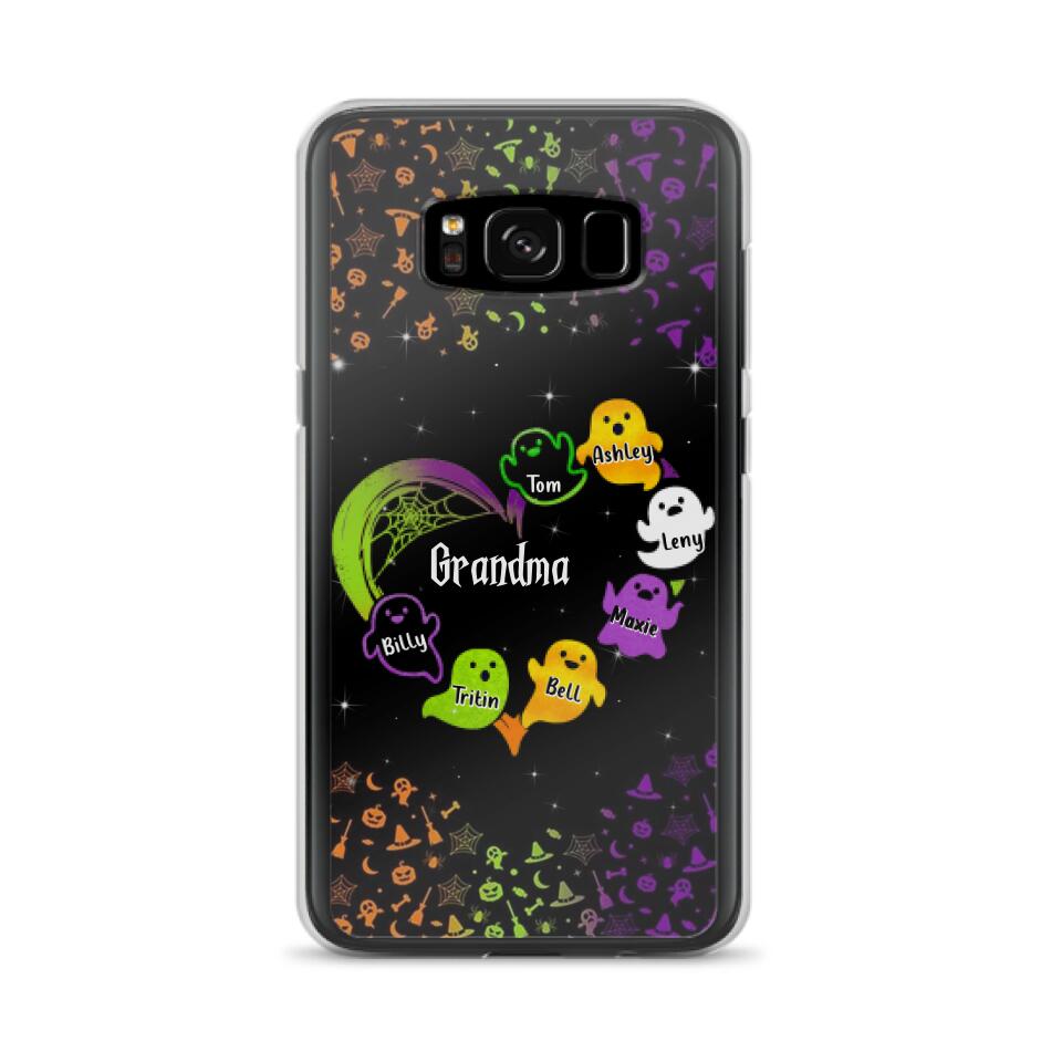 Personalized Grandma and Grandkids Ghost Phone Case - Halloween gift for Grandma - Up to 7 Grandkids - Case For iPhone/Samsung