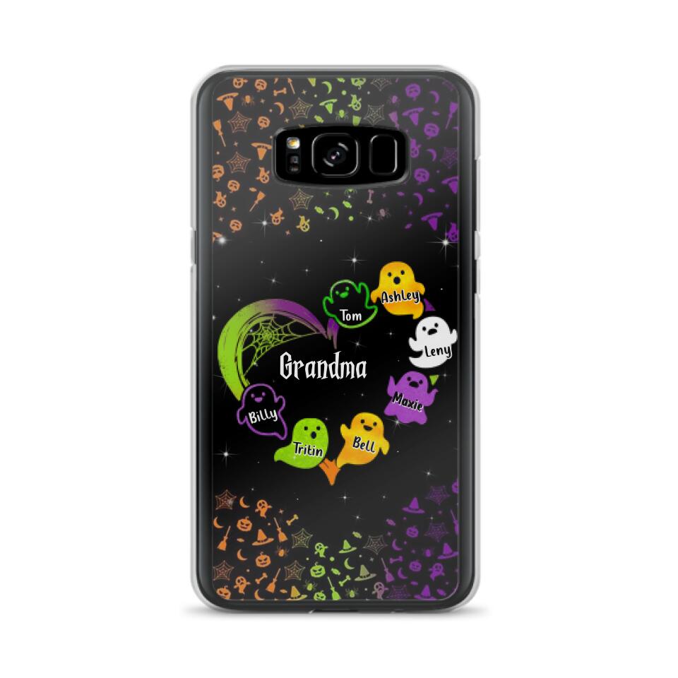 Personalized Grandma and Grandkids Ghost Phone Case - Halloween gift for Grandma - Up to 7 Grandkids - Case For iPhone/Samsung