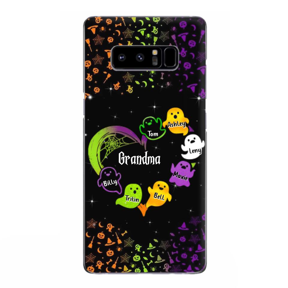 Personalized Grandma and Grandkids Ghost Phone Case - Halloween gift for Grandma - Up to 7 Grandkids - Case For iPhone/Samsung