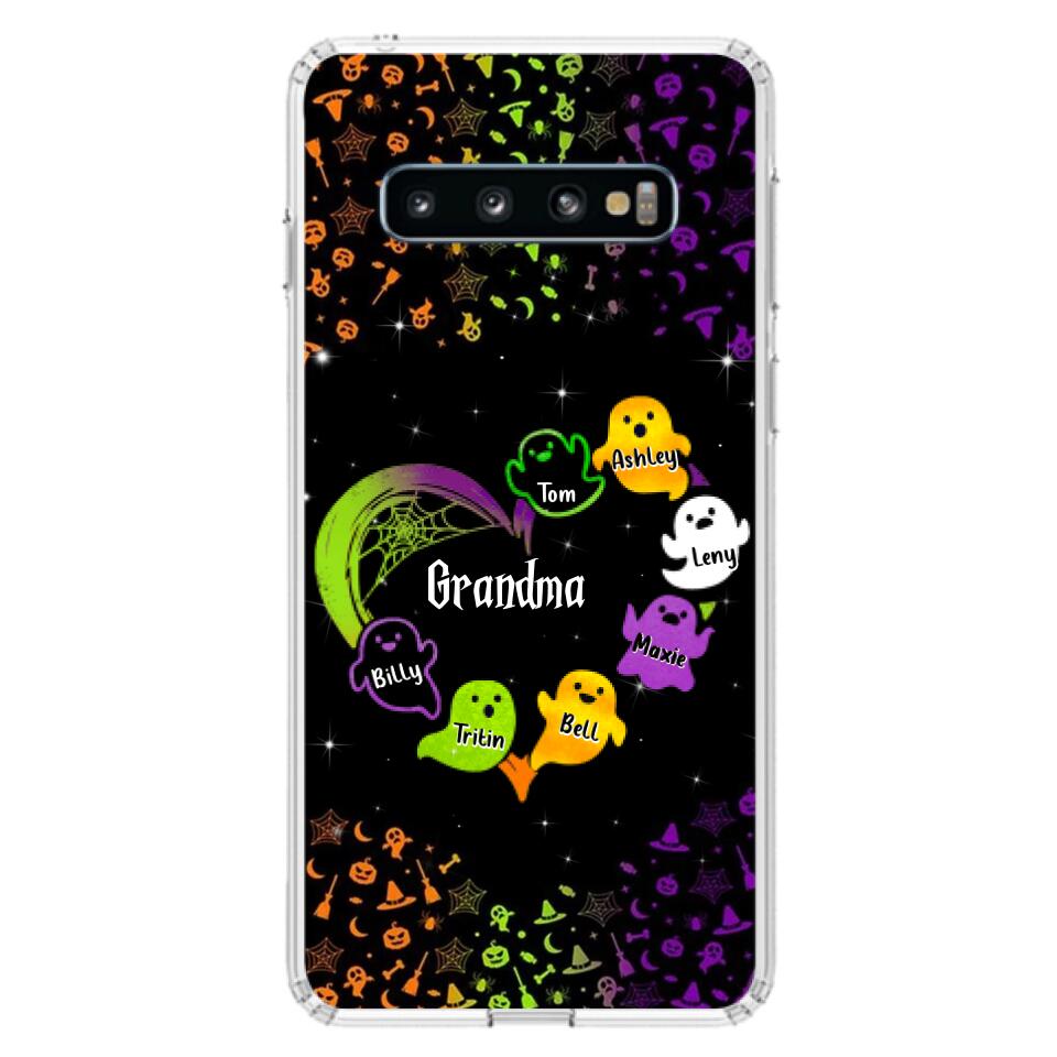 Personalized Grandma and Grandkids Ghost Phone Case - Halloween gift for Grandma - Up to 7 Grandkids - Case For iPhone/Samsung