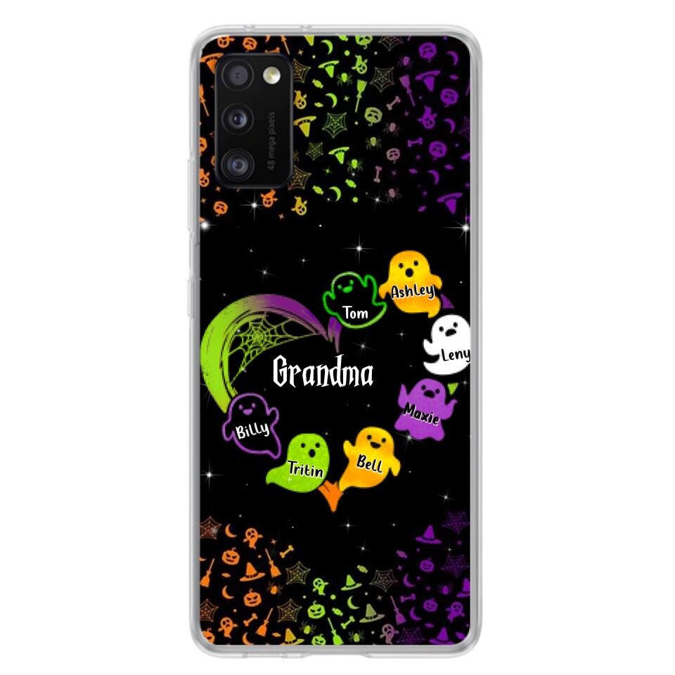 Personalized Grandma and Grandkids Ghost Phone Case - Halloween gift for Grandma - Up to 7 Grandkids - Case For iPhone/Samsung
