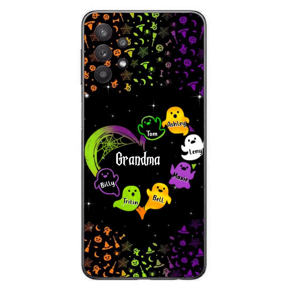 Personalized Grandma and Grandkids Ghost Phone Case - Halloween gift for Grandma - Up to 7 Grandkids - Case For iPhone/Samsung