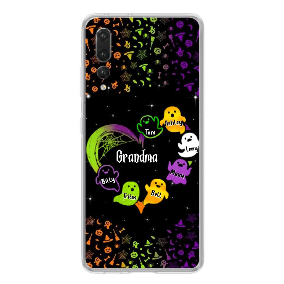 Custom Personalized Grandma and Grandkids Ghost Oppo/Xiaomi/Huawei Case - Halloween gift for Grandma - Up to 7 Grandkids