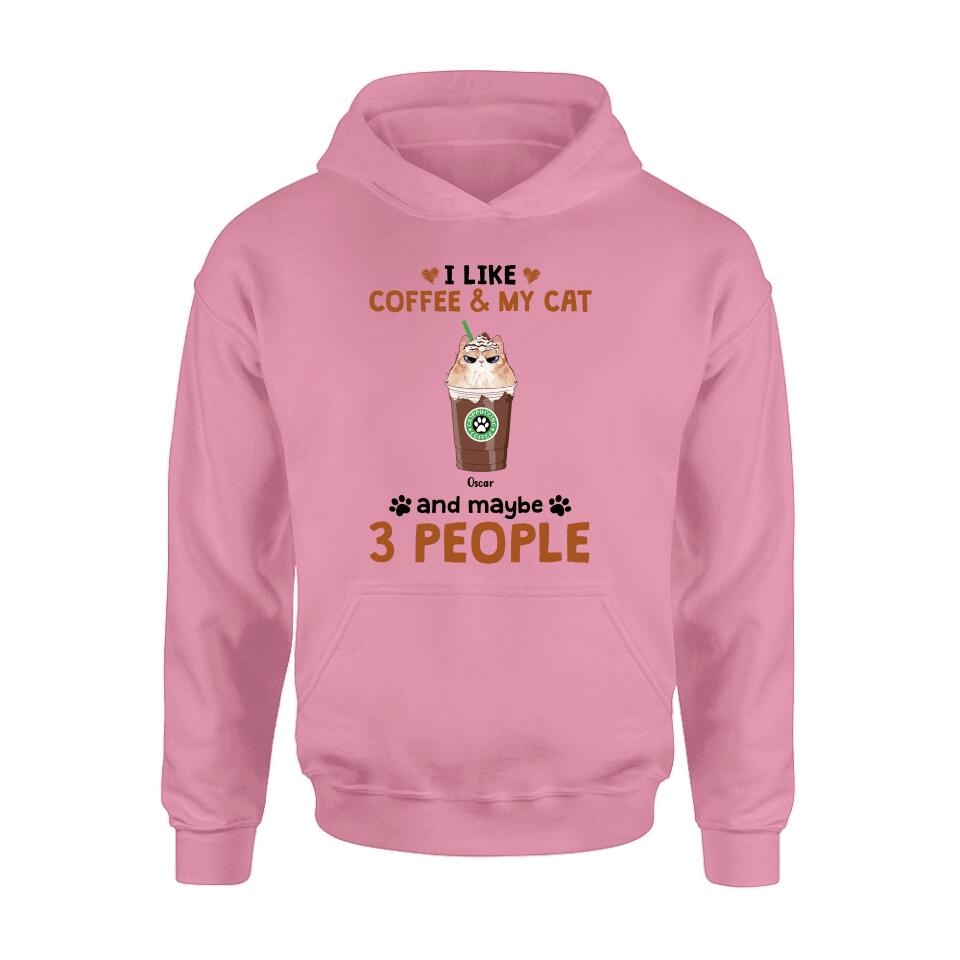 Personalized Catpuccino Shirt - Gift Idea For Cat Lover with up to 5 Cats - I Like Coffee & My Cat and Maybe 3 People