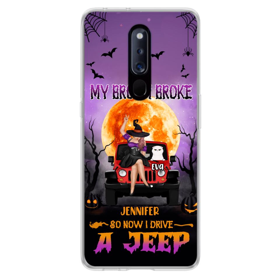 Personalized Off-road Girl Phone Case - Up to 4 Cats - Halloween Gift Idea For Off-road Lovers/Cat Lovers - My Broom Broke - Case for Xiaomi, Huawei & Oppo