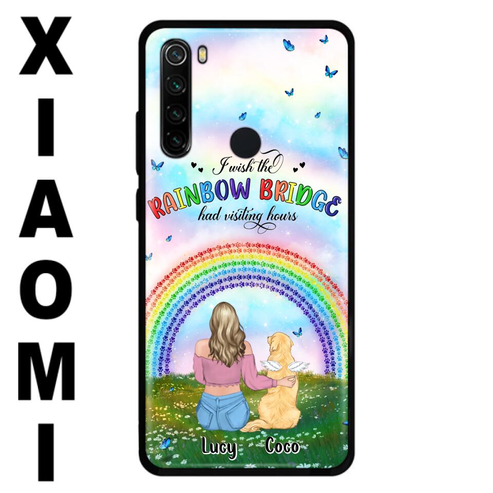 Personalized Dog, Cat Memorial Phone Case - Up to 4 Pets - Memorial Gift For Dog/Cat Lover - I Wish The Rainbow Bridge Had Visiting Hours - Case For Xiaomi, Oppo And Huawei