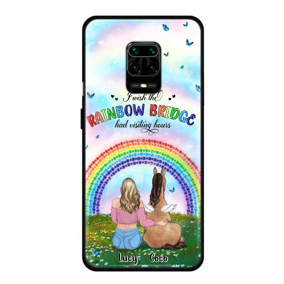 Personalized Horse Memorial Phone Case - Up to 4 Horses - Memorial Gift For Horse Lover - I Wish The Rainbow Bridge Had Visiting Hours - Case For Xiaomi, Oppo And Huawei
