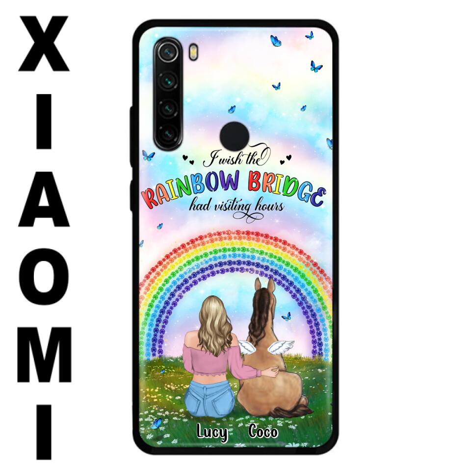 Personalized Horse Memorial Phone Case - Up to 4 Horses - Memorial Gift For Horse Lover - I Wish The Rainbow Bridge Had Visiting Hours - Case For Xiaomi, Oppo And Huawei