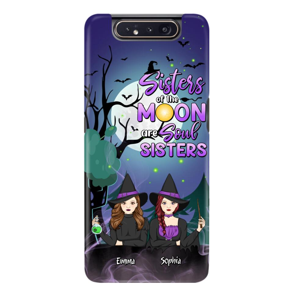 Custom Personalized Witches Phone Case for iPhone/ Samsung - Gift Idea For Halloween/ Friends with up to 4 Witches - Sisters Of The Moon Are Soul Sisters