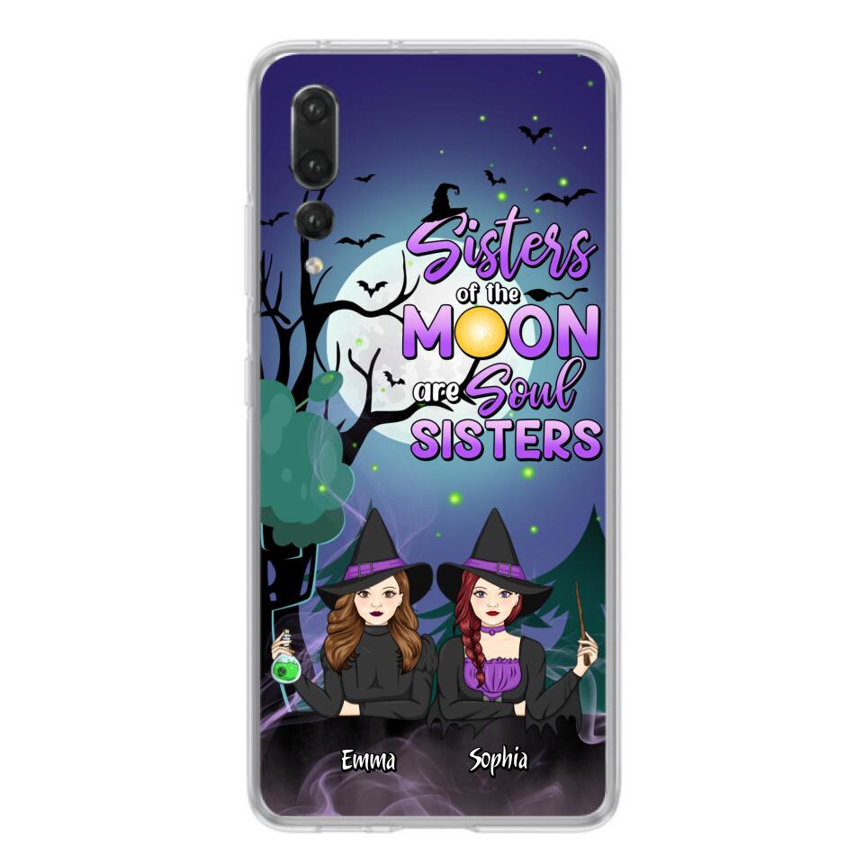 Custom Personalized Witches Phone Case for Xiaomi/ Huawei/ Oppo - Gift Idea For Halloween/ Friends with up to 4 Witches - Sisters Of The Moon Are Soul Sisters