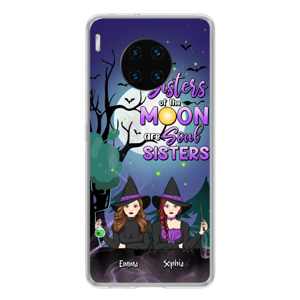 Custom Personalized Witches Phone Case for Xiaomi/ Huawei/ Oppo - Gift Idea For Halloween/ Friends with up to 4 Witches - Sisters Of The Moon Are Soul Sisters