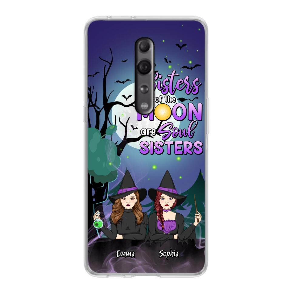 Custom Personalized Witches Phone Case for Xiaomi/ Huawei/ Oppo - Gift Idea For Halloween/ Friends with up to 4 Witches - Sisters Of The Moon Are Soul Sisters