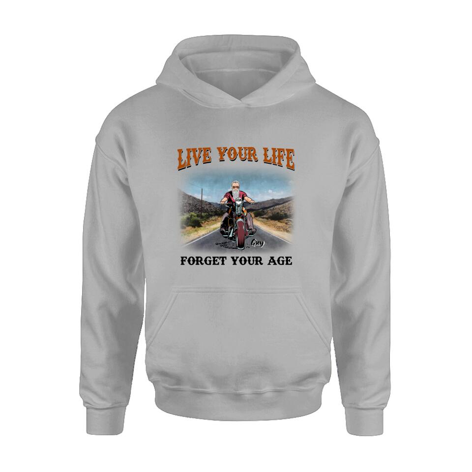 Personalized Biker Shirt - Gift Idea For Biker - Live Your Life Forget Your Age