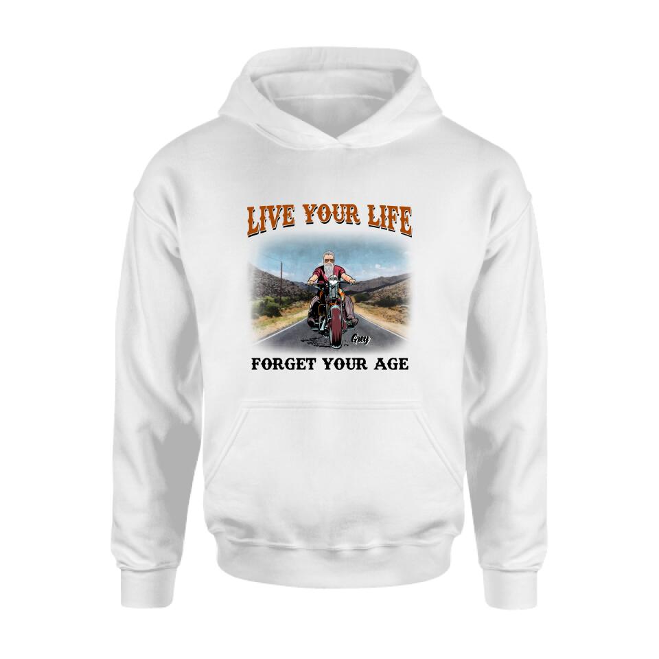 Personalized Biker Shirt - Gift Idea For Biker - Live Your Life Forget Your Age