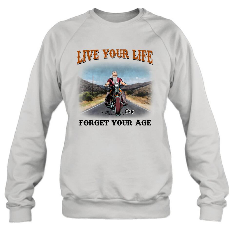 Personalized Biker Shirt - Gift Idea For Biker - Live Your Life Forget Your Age