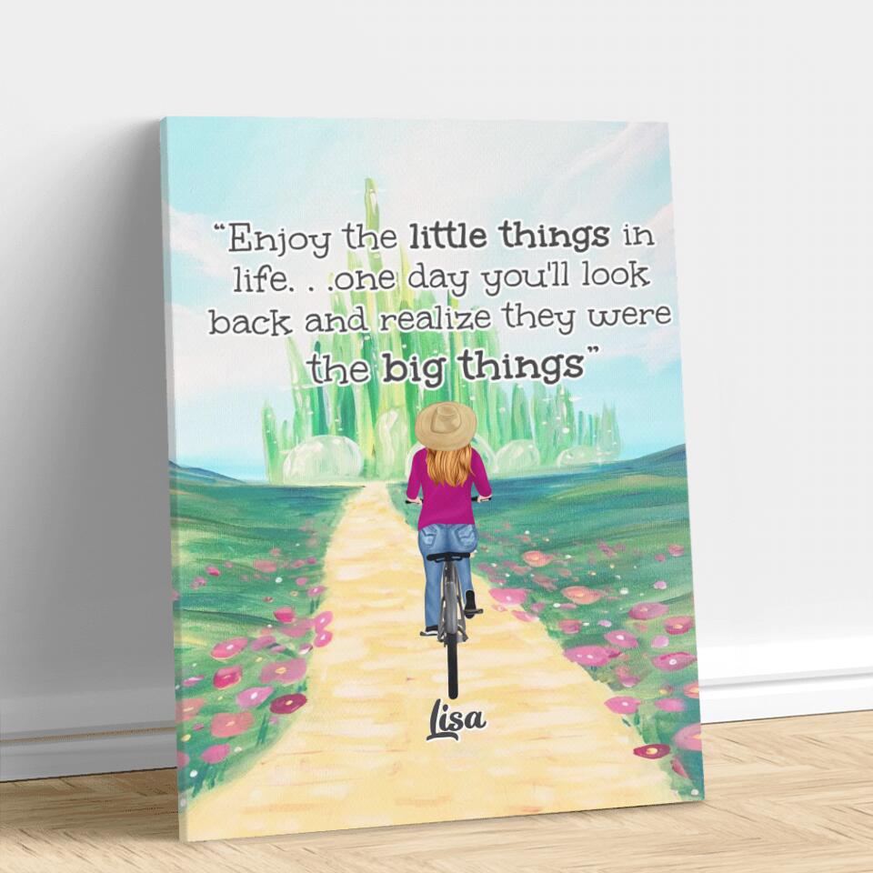 Personalized Bicycle Canvas - Up to 4 People - Best Gift For Family/Bicycle Lovers - Life Is Like Riding A Bicycle