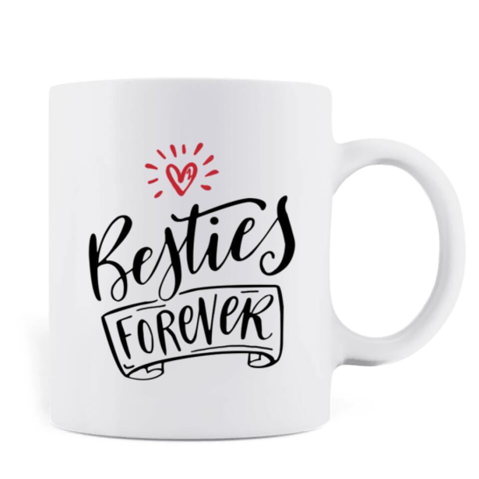 Personalized Best Friends Gifts Coffee Mug - 3 Besties - Besties Forever - QLUG58