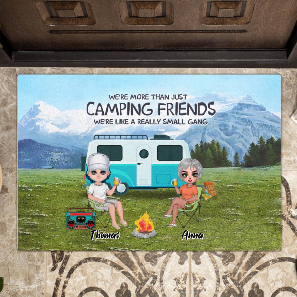Personalized Mountain Camping Friends Doormat - Up to 8 People - Best Gift For Camping Lovers - Welcome To Our Campsite Camper