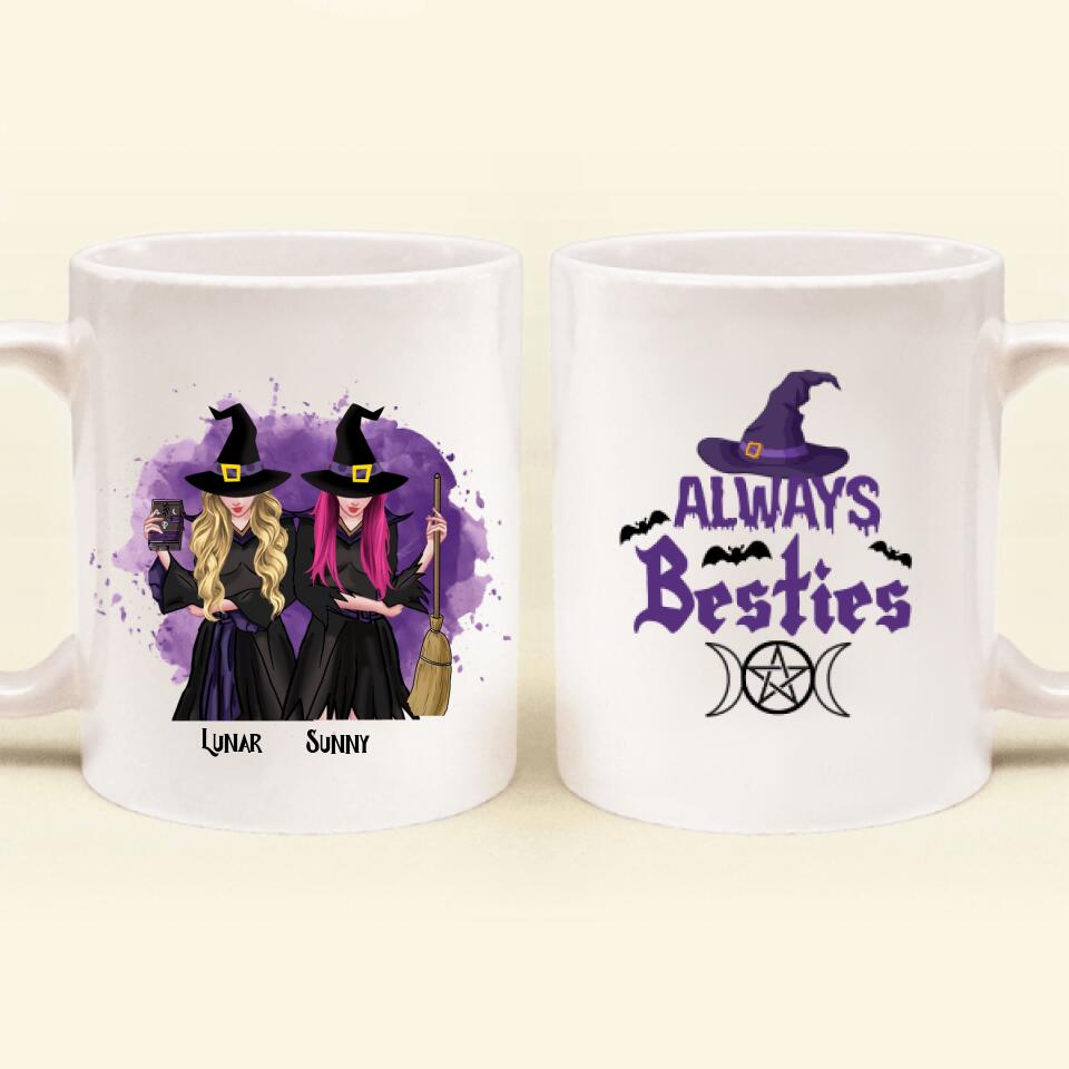 Personalized Witch Friends Coffee Mug - Up to 3 Friends - Always Besties