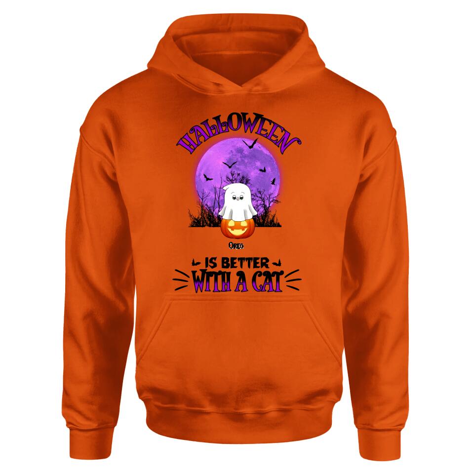 Personalized Halloween Cats Shirt/Hoodie - Gift Idea For Halloween/Cat Lovers - Up to 6 Cats - Purranormal Cativity