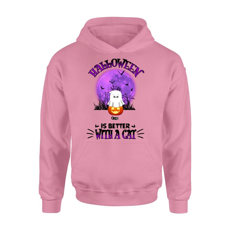 Personalized Halloween Cats Shirt/Hoodie - Gift Idea For Halloween/Cat Lovers - Up to 6 Cats - Purranormal Cativity