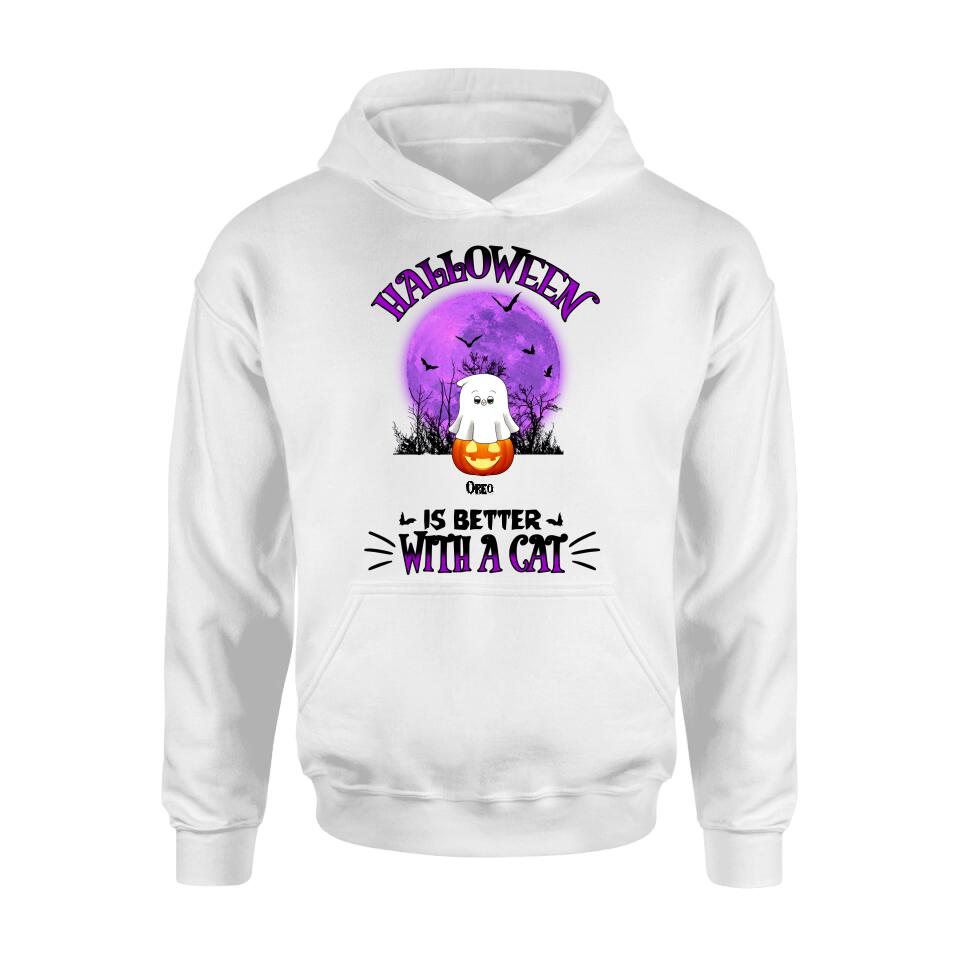 Personalized Halloween Cats Shirt/Hoodie - Gift Idea For Halloween/Cat Lovers - Up to 6 Cats - Purranormal Cativity