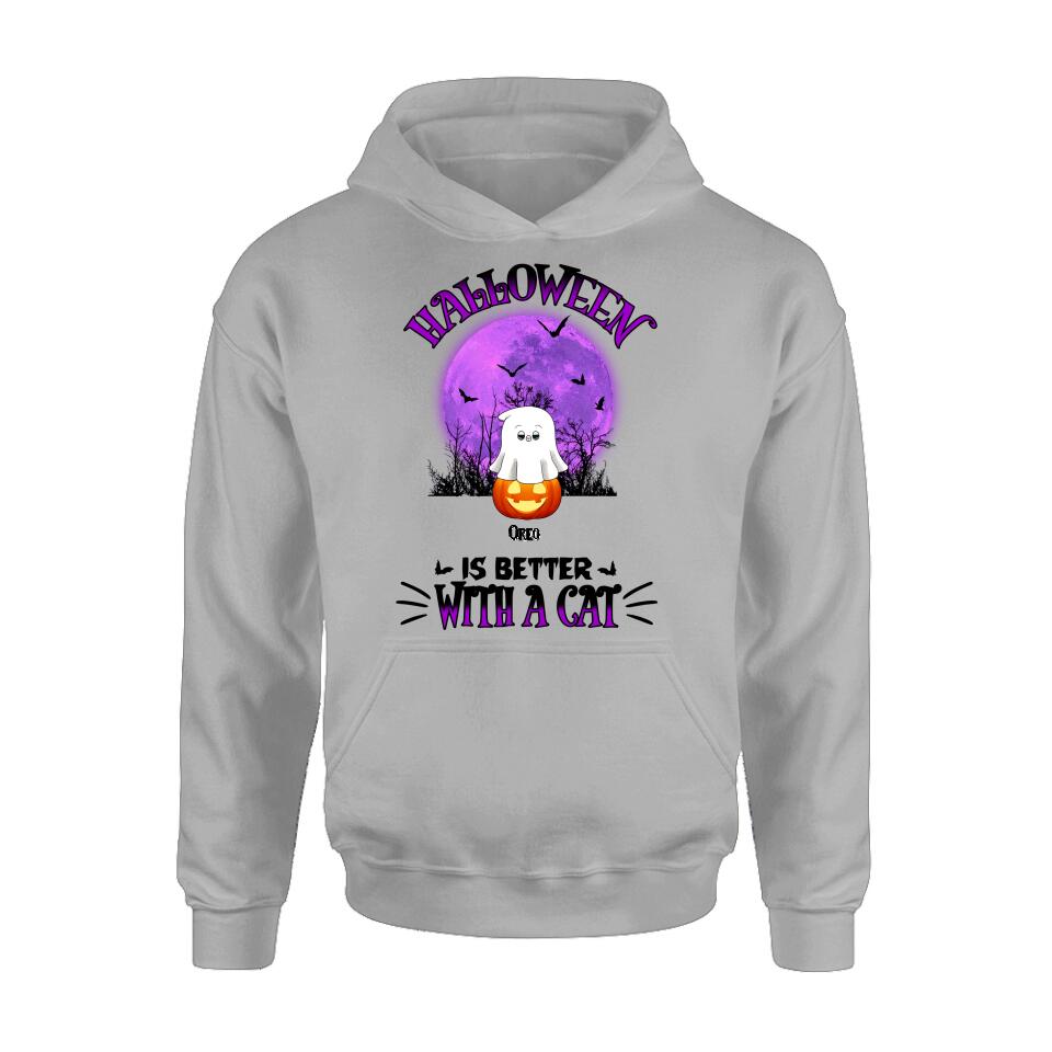 Personalized Halloween Cats Shirt/Hoodie - Gift Idea For Halloween/Cat Lovers - Up to 6 Cats - Purranormal Cativity