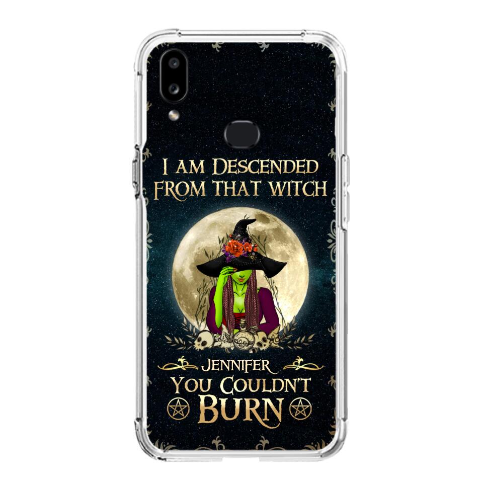 Custom Personalized Witch Phone Case - Gift Idea For Halloween - I am Descended From That Witch You Couldn't Burn - Case For iPhone And Samsung
