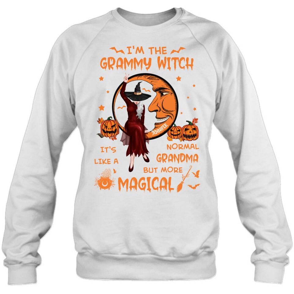Personalized Grandma Witch Shirt/Hoodie - Gift Idea For Halloween/Grandma - I'm The Grammy Witch It's Like A Normal Grandma But More Magical