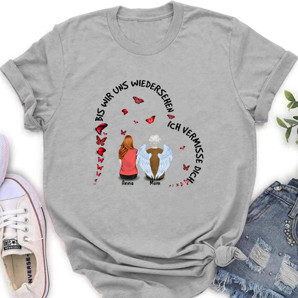 Personalized Memorial Family Shirt/Hoodie - Up to 4 People - Memorial Gift Idea For Family - Germany Quotes - Bis Wir Uns Wiedersehen