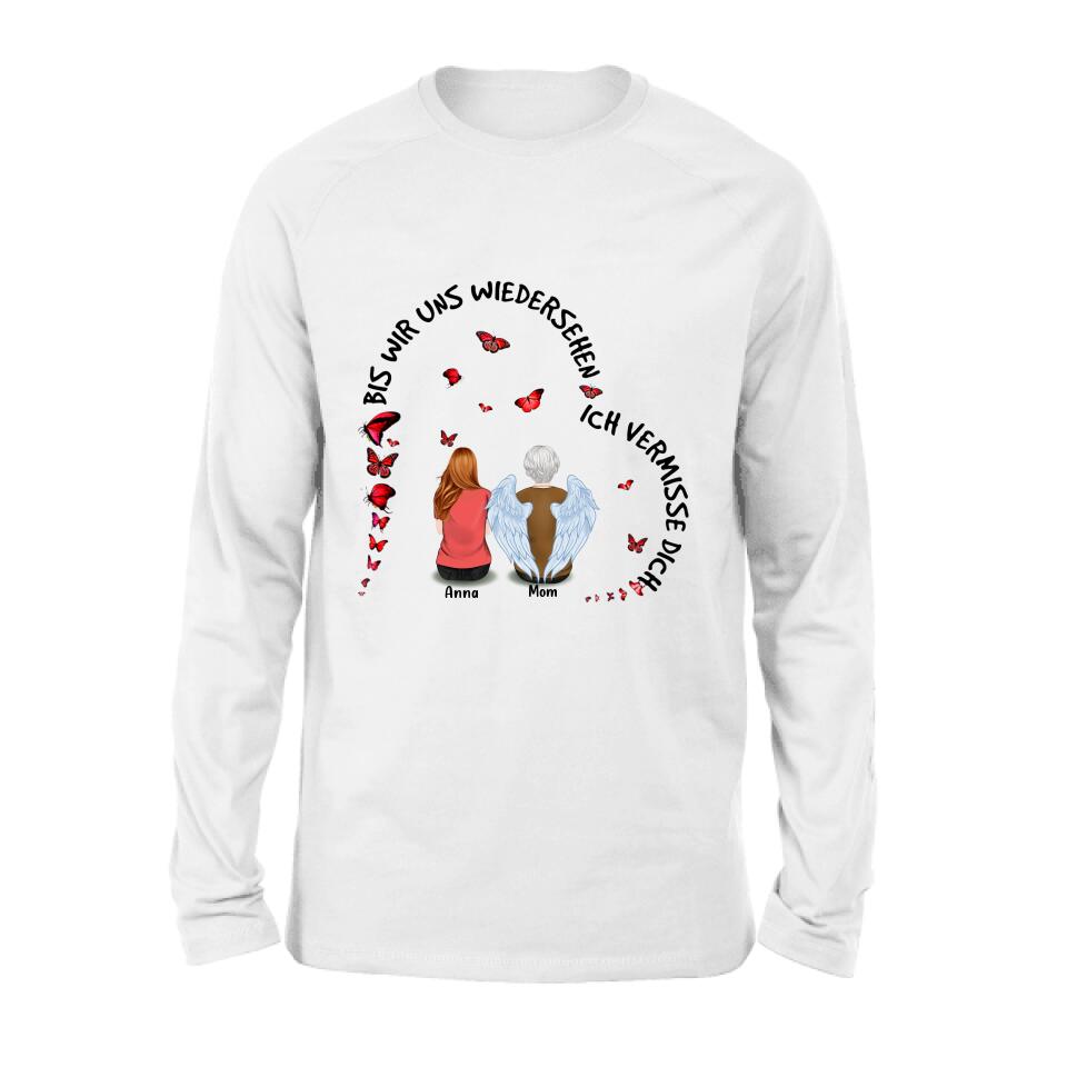 Personalized Memorial Family Shirt/Hoodie - Up to 4 People - Memorial Gift Idea For Family - Germany Quotes - Bis Wir Uns Wiedersehen