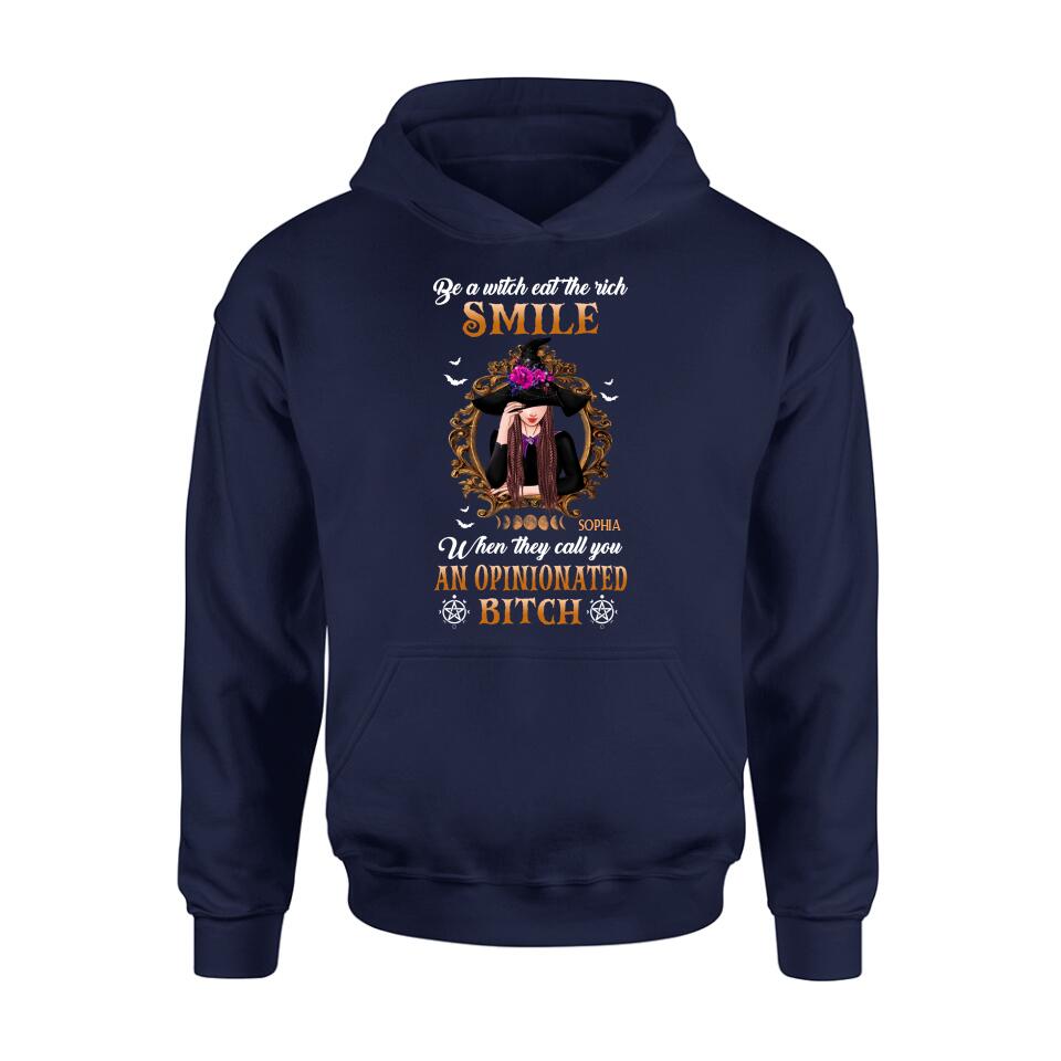 Custom Personalized Witch T-Shirt/ Long Sleeve/ Sweatshirt/ Hoodie - Gift Idea For Halloween/Friends - Be A Witch Eat The Rich