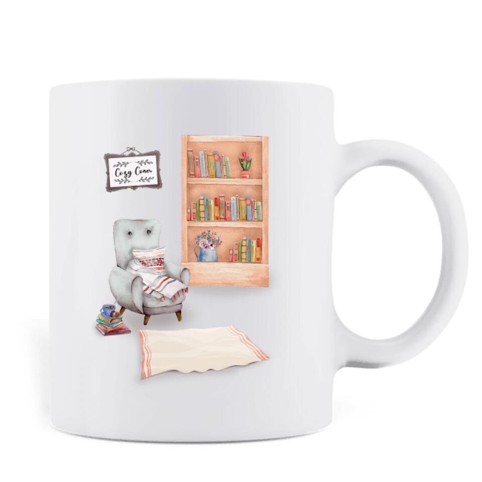 Personalized Reading Pet Mom Mug - Up to 5 Pets - Best Gift For Dog/Cat Lovers