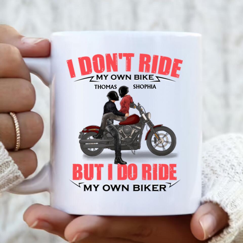 Personalized Couple Riding Coffee Mug - Gifts For Riders - I Don't Ride My Own Bike But I Do Ride My Own Bike