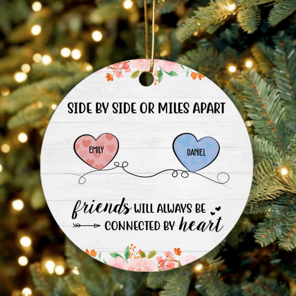 Personalized Friends Circle Ornament - Gift Idea For Best Friends/Christmas with up to 6 People - Friends Will Always Be Connected By Heart