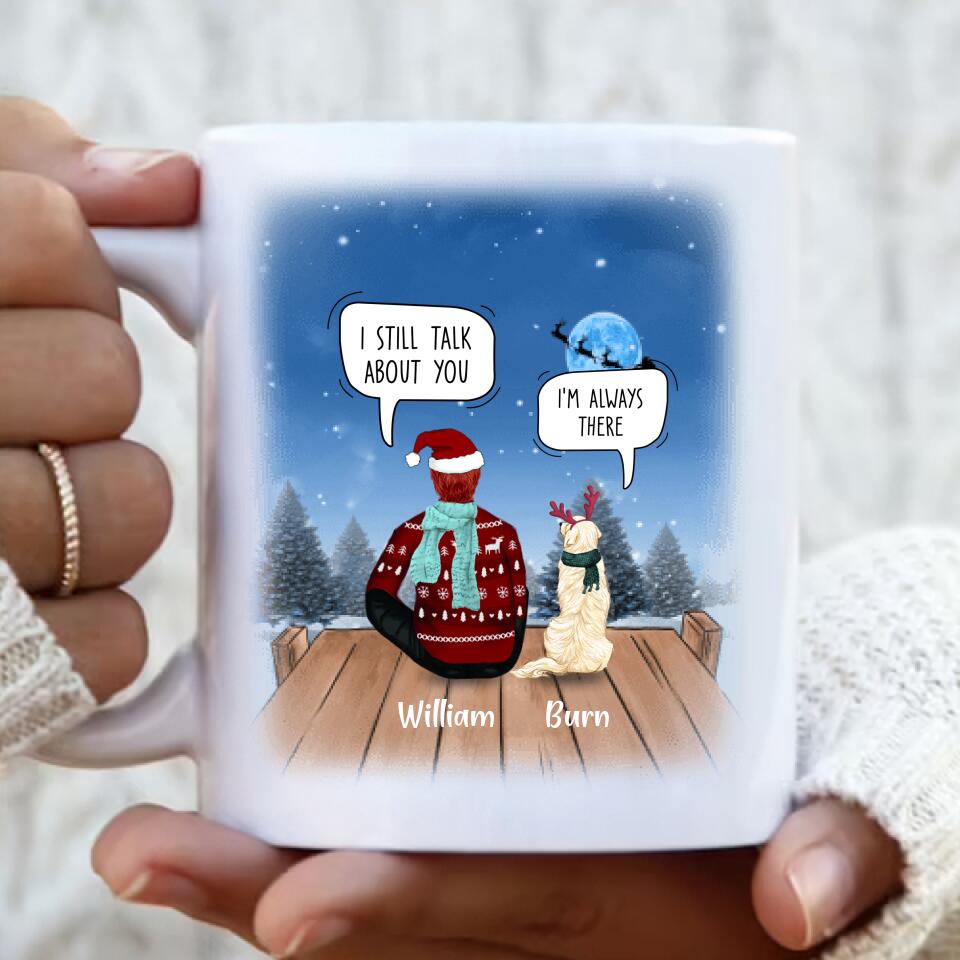 Personalized Christmas Night Coffee Mug - Man/Woman/Couple With Up to 4 Pets - Gift For Dog/Cat Lover